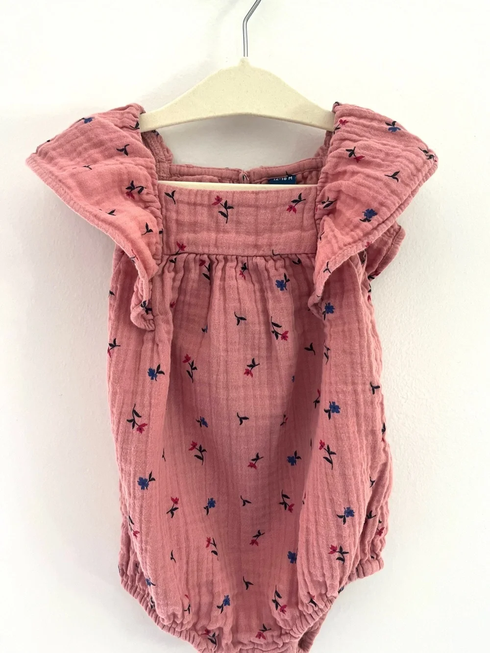 Old Navy Pink Floral Ruffle Romper